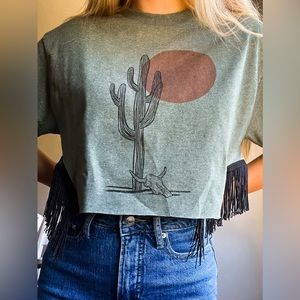 cactus fringe tee